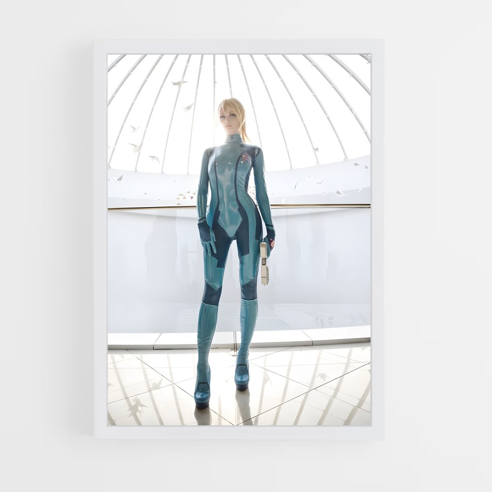 Poster Samus en Bleu – affiche Metroid (vue 3)